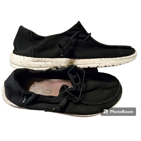 HEY DUDE Wendy EU 38 Unisex Black Comfort WASHABLE Shoes - Picture 3 of 7